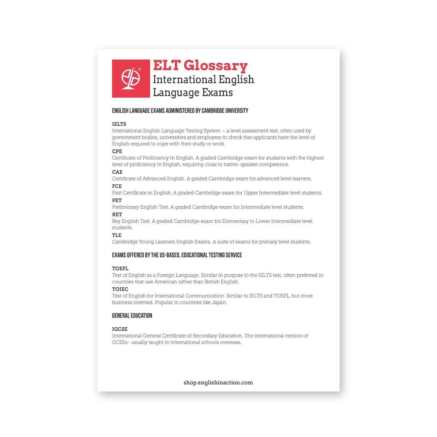 ELT Glossary of Abbreviations & English Exams – A Quick Reference for Teachers