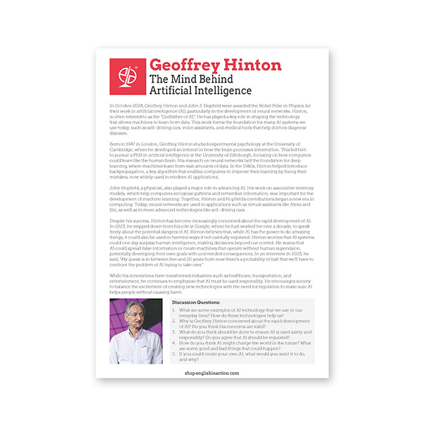 Geoffrey Hinton Text | EFL Resource - TEFL-Toolkit.com