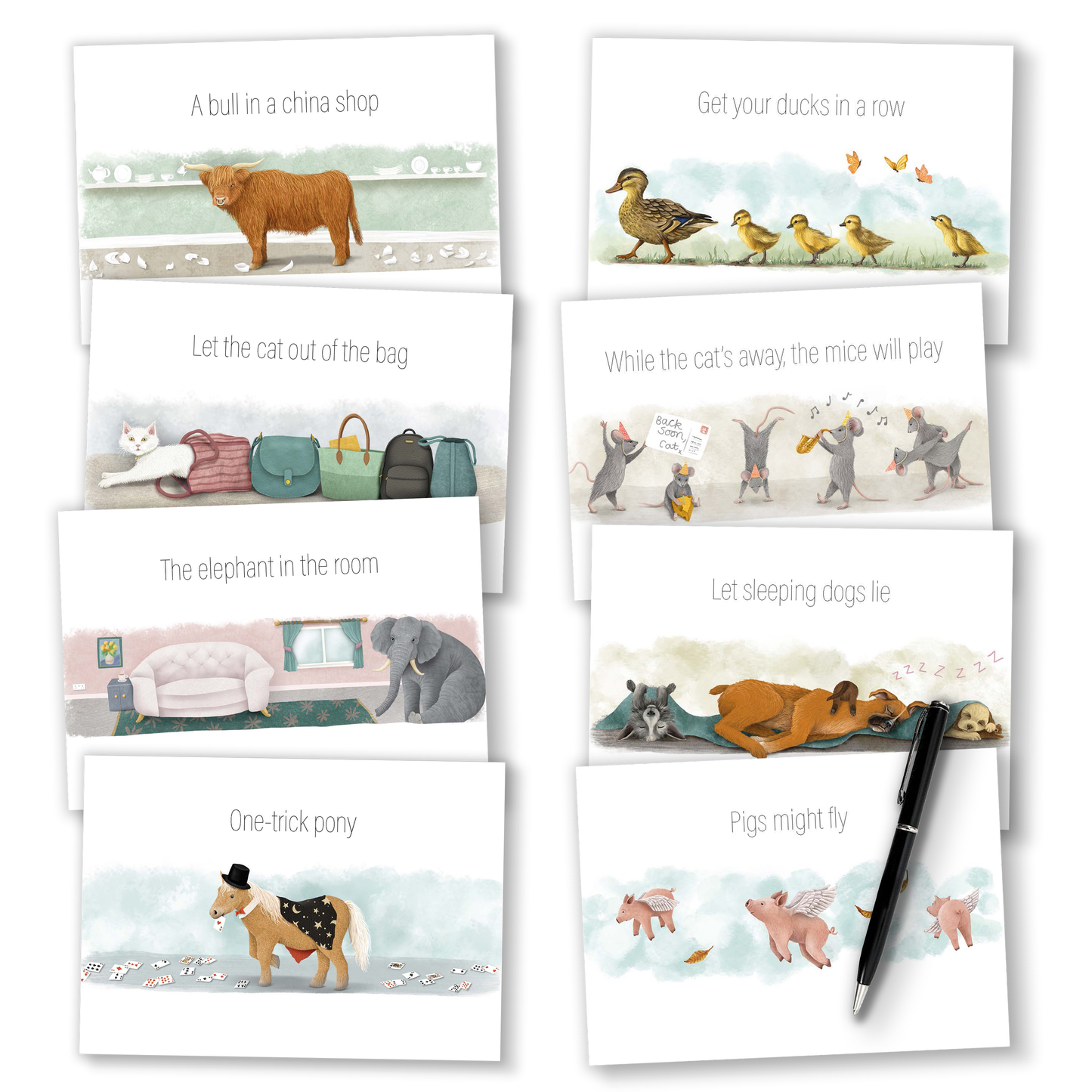 Animal Idioms Postcards | EFL Resource for Teaching Common English Expressions - shop.englishinaction.com