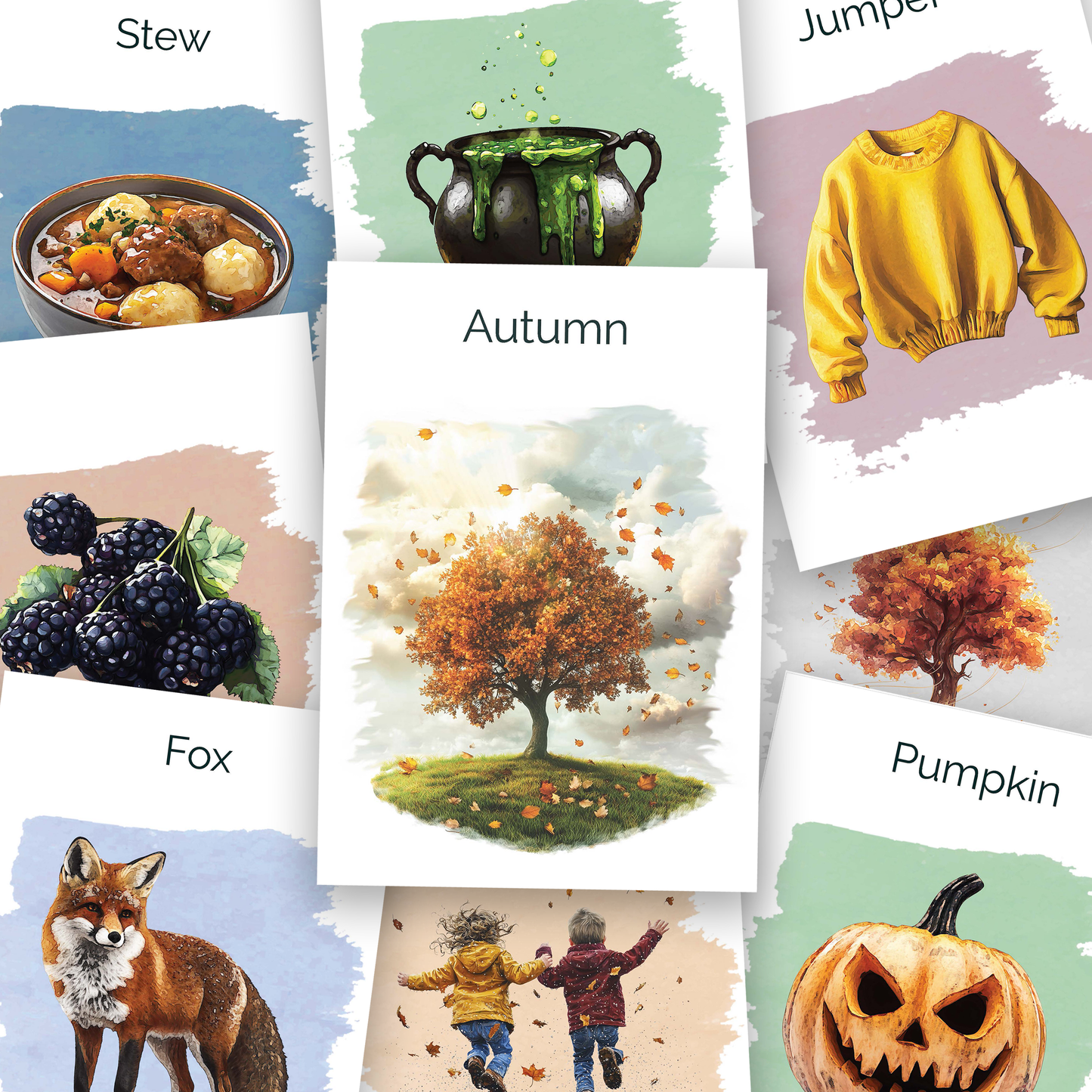 Autumn and Halloween Flashcards | EFL Vocabulary and Culture Resource - shop.englishinaction.com