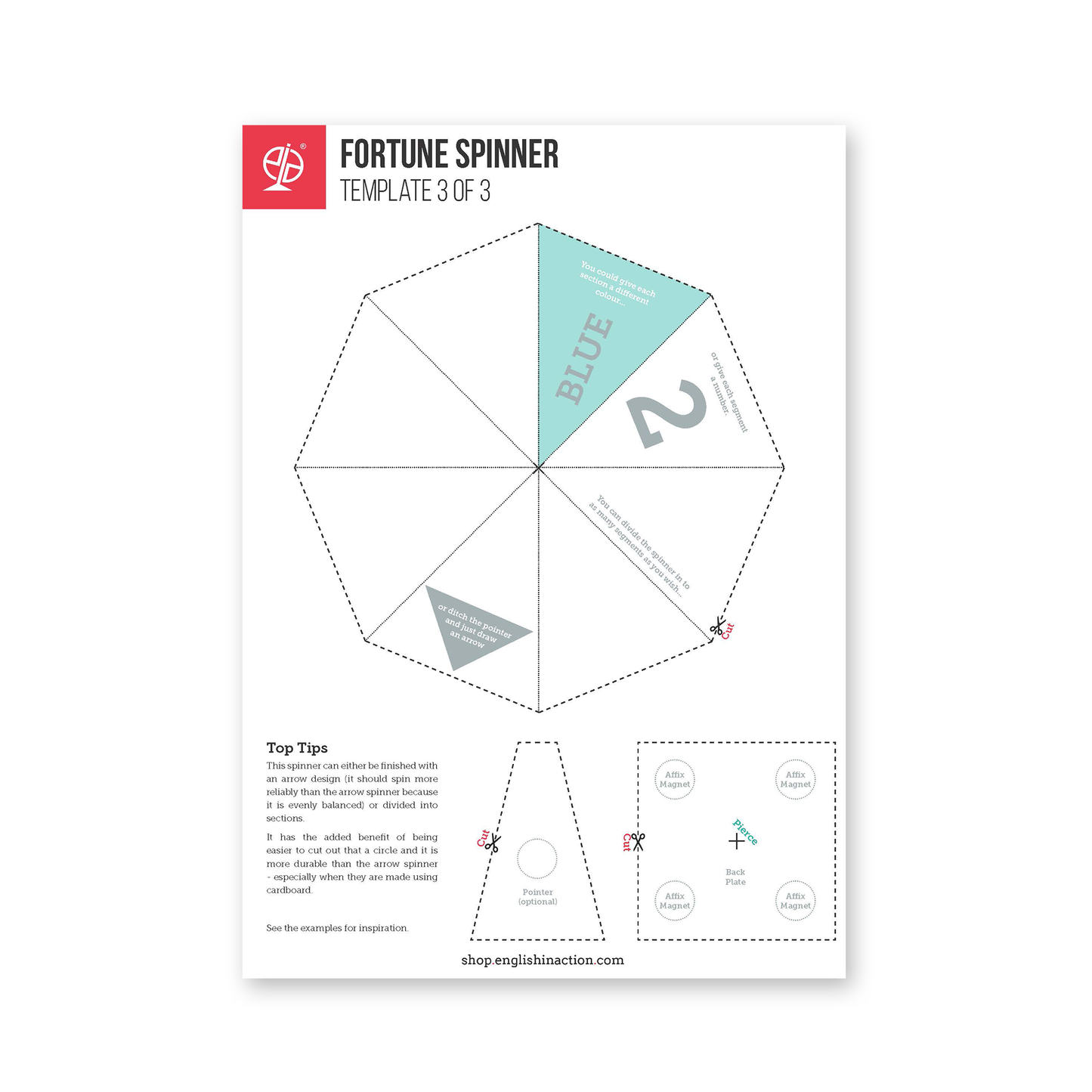 Make Your Own Board Spinners | EFL Resource - TEFL-Toolkit.com