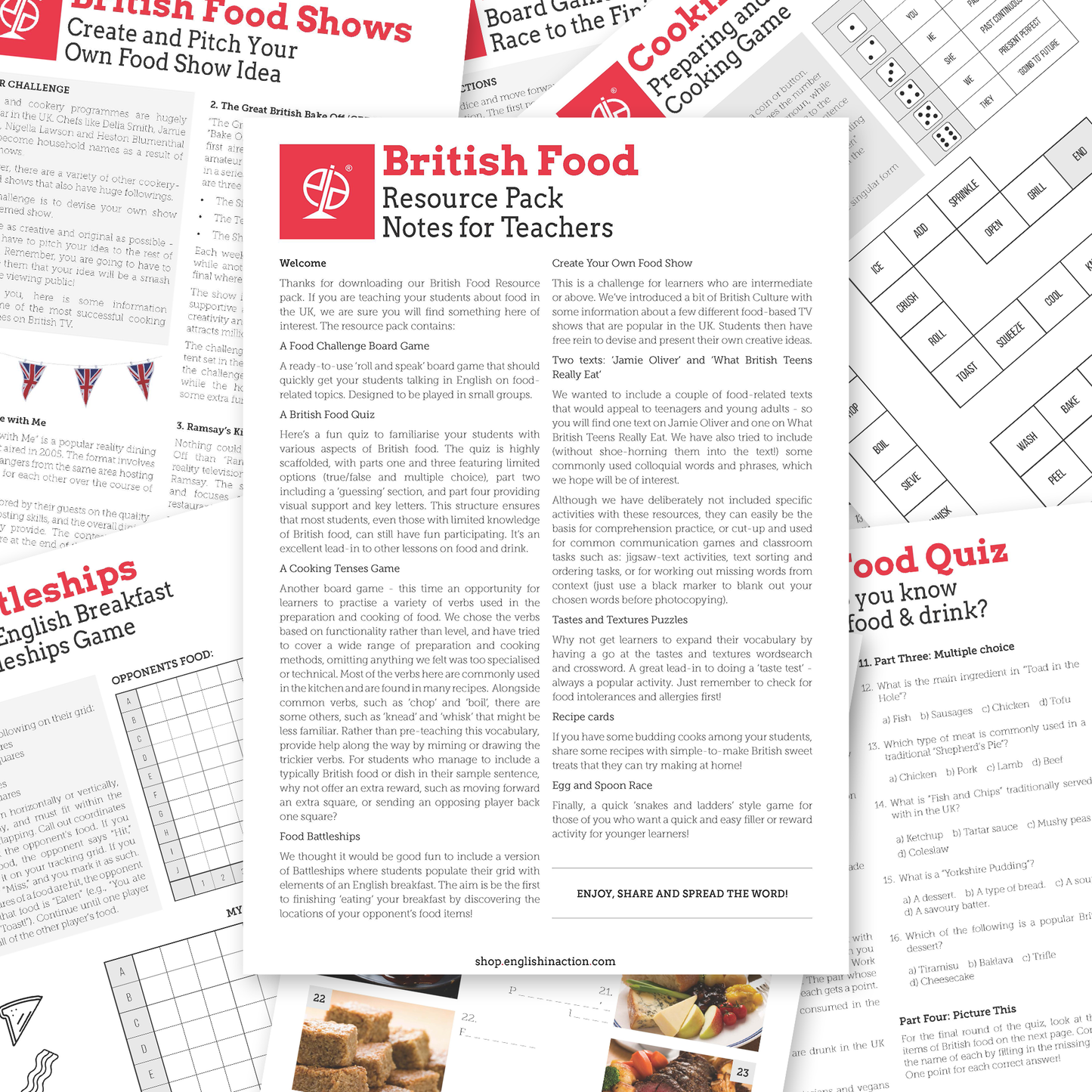 British Food | EFL Resource Pack for Culture and Vocabulary Lessons - shop.englishiaction.com
