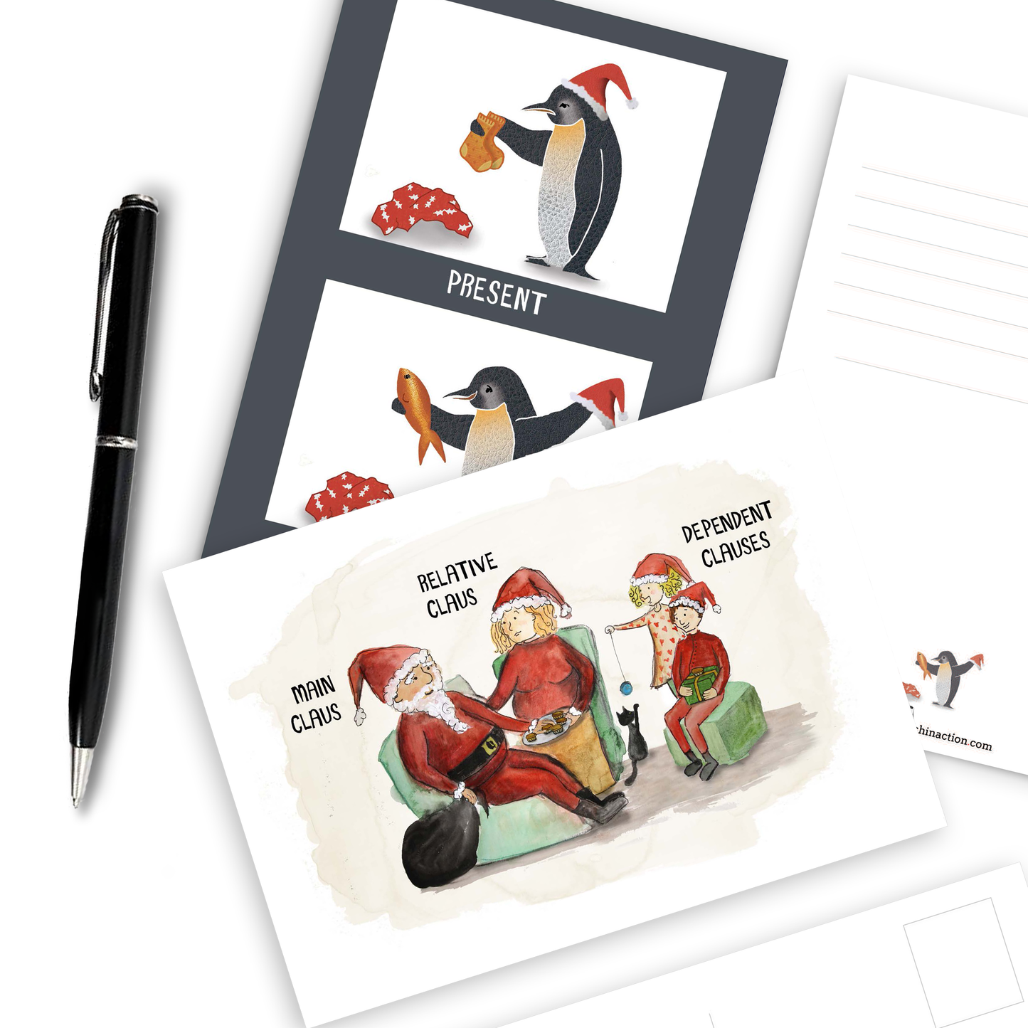 Christmas Grammar Cards | Printable Postcards for EFL Learners and Language Lovers - TEFL-Toolkit.com