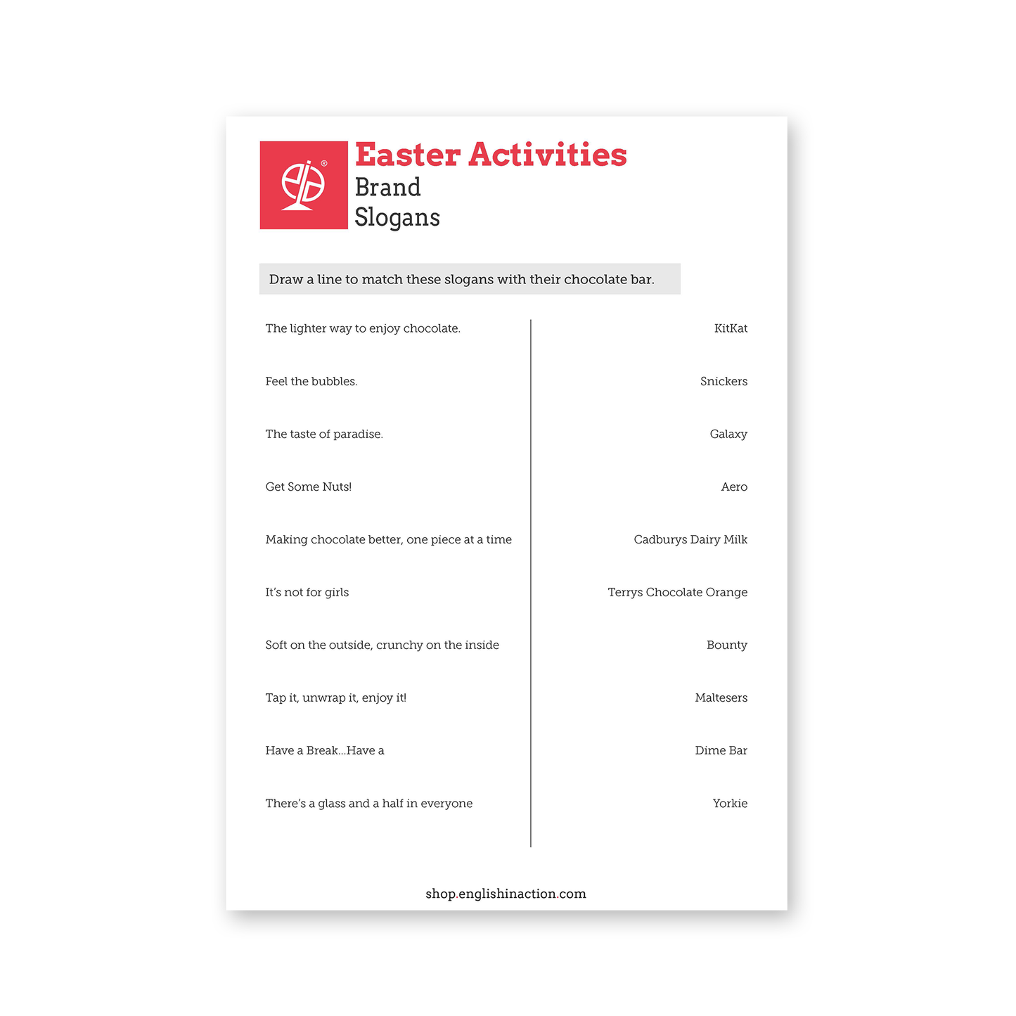 Easter Chocolate Activities – Fun EFL Worksheets