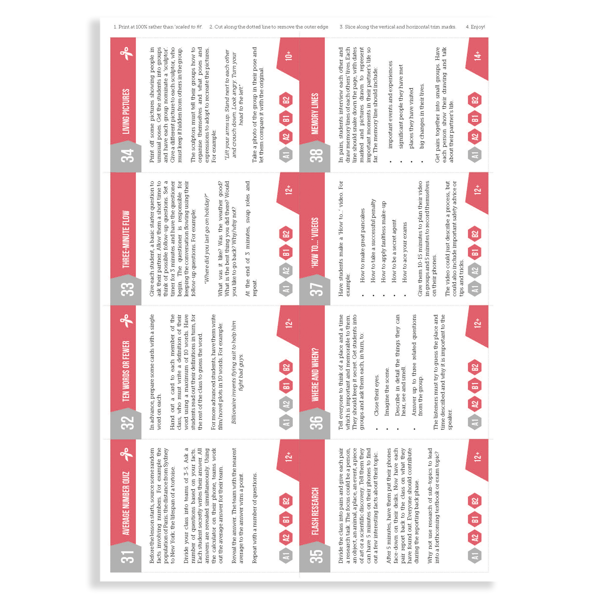 Fifty More Bright Ideas | TEFL Activity Cards - TEFL-Toolkit.com