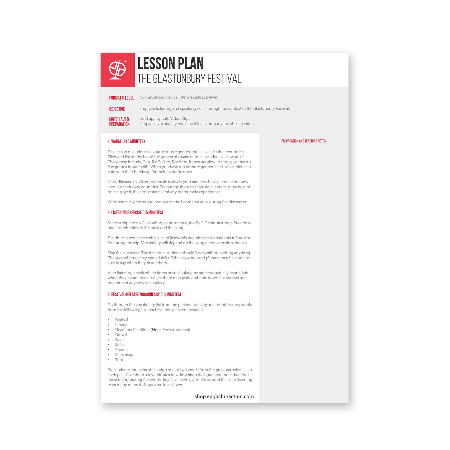 The Glastonbury Festival | EFL Lesson Plan - TEFL-Toolkit.com