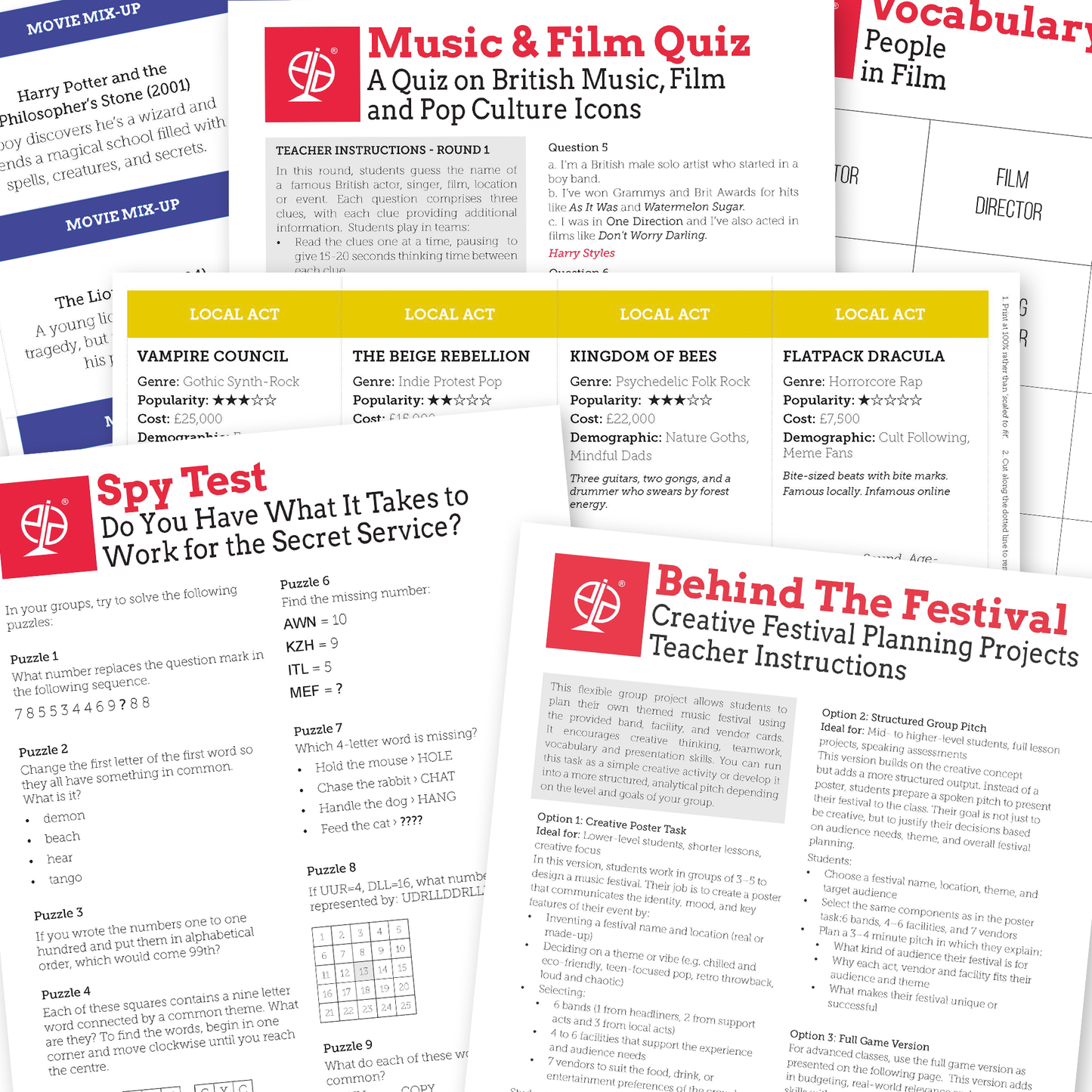 Music and Film | EFL Resource Pack for Teaching English Through Music and Film - TEFL-Toolkit.com