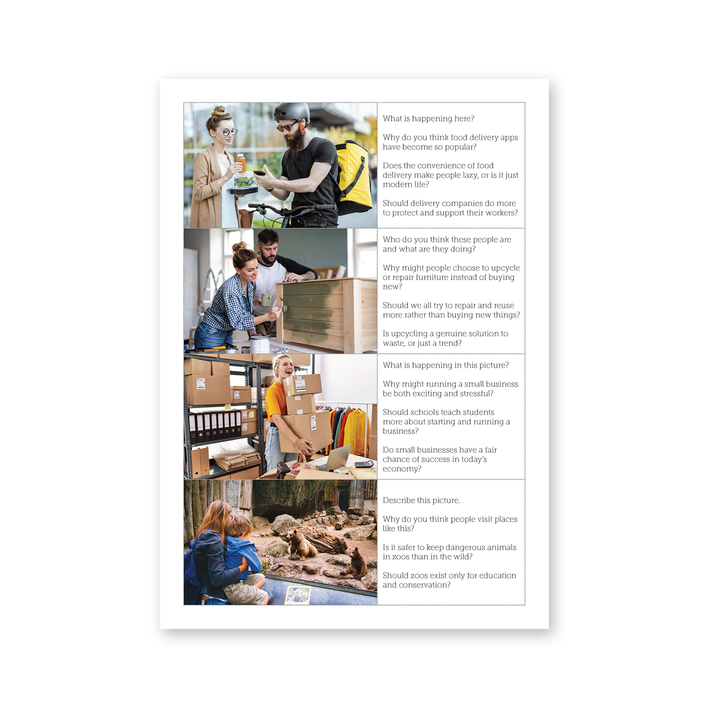 Picture Prompts | Using Images for Conversation, Critical Thinking, and Debate - TEFL-Toolkit.com