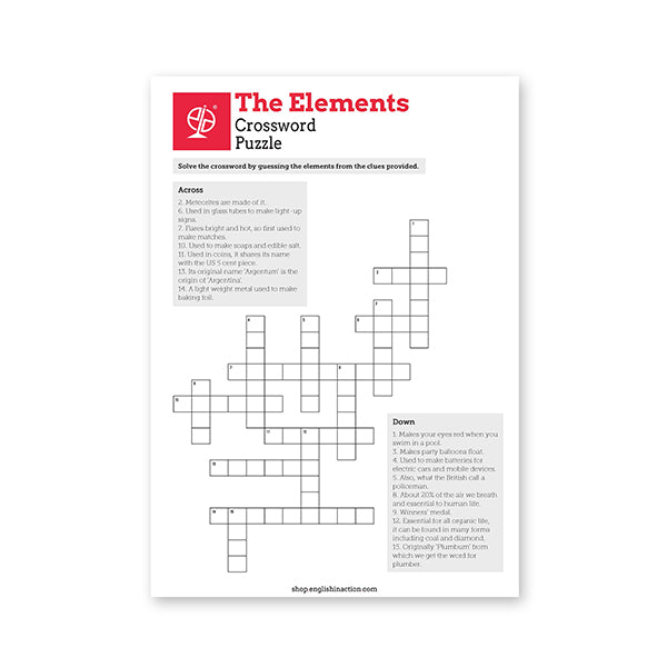 The Sciences and The Elements Puzzles | EFL Resource - TEFL-Toolkit.com