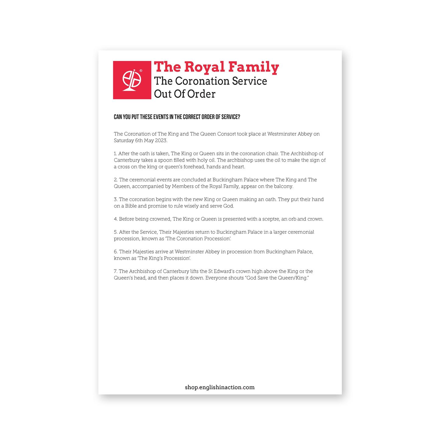 Royal Family Activities | EFL Worksheets