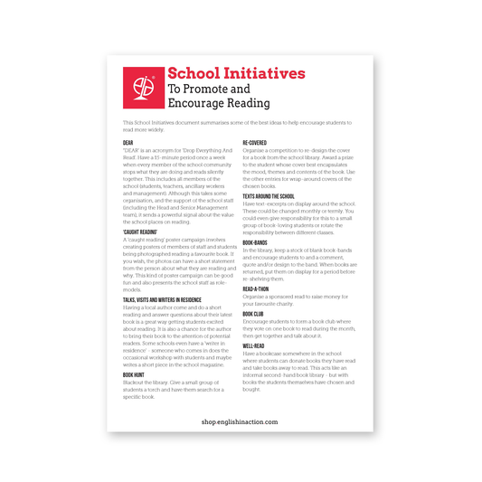 School Initiatives to Promote and Encourage Reading | EFL Resource - TEFL-Toolkit.com