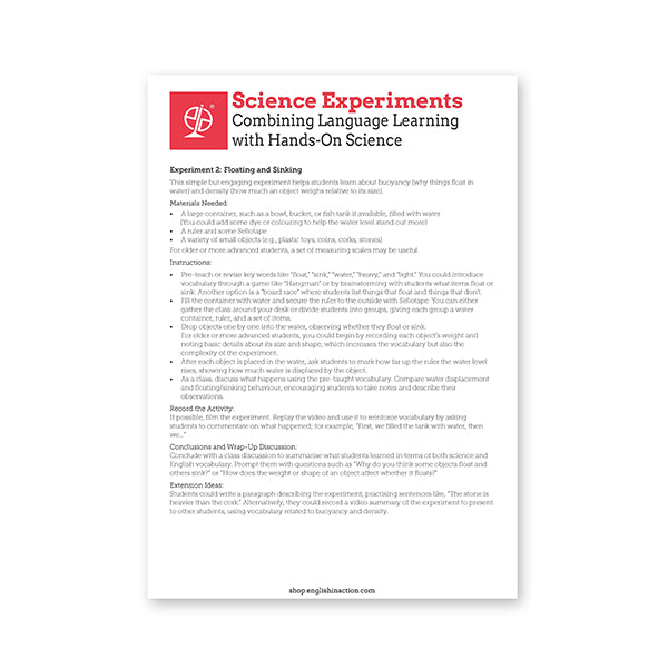 Combining Language Learning with Hands-On Science EFL Resource