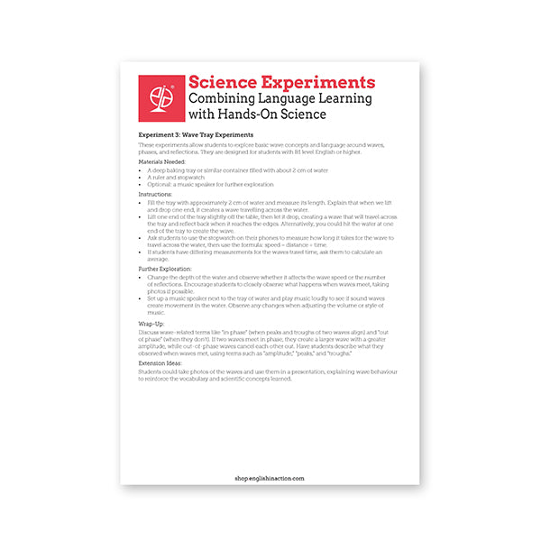 Combining Language Learning with Hands-On Science EFL Resource