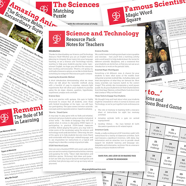 Science and Technology | EFL Resource Pack - TEFL-Toolkit.com