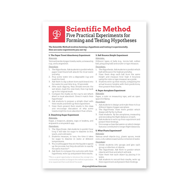 The Scientific Method | EFL Resource - TEFL-Toolkit.com