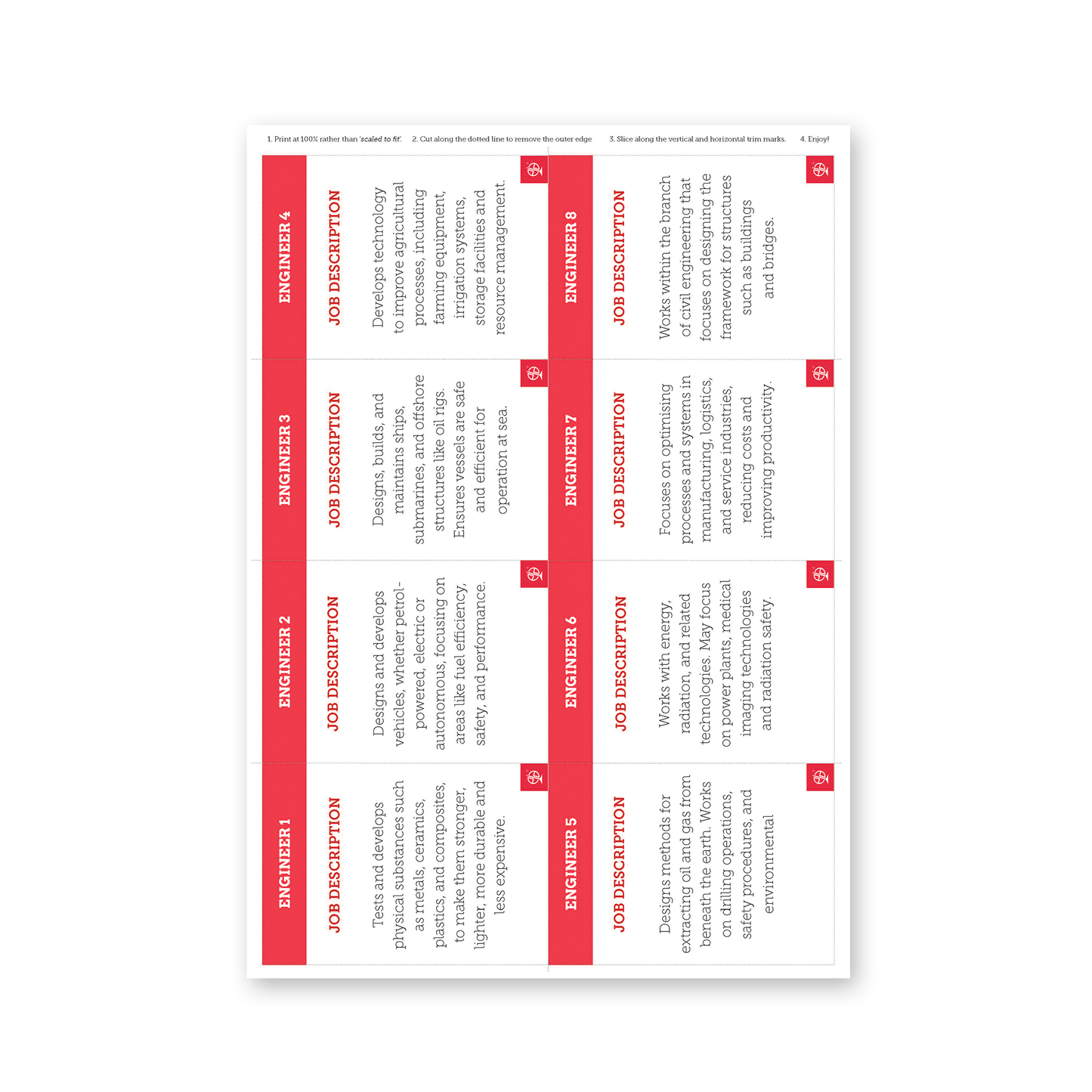 Types of Engineering Matching Puzzle | EFL Worksheet - TEFL-Toolkit.com