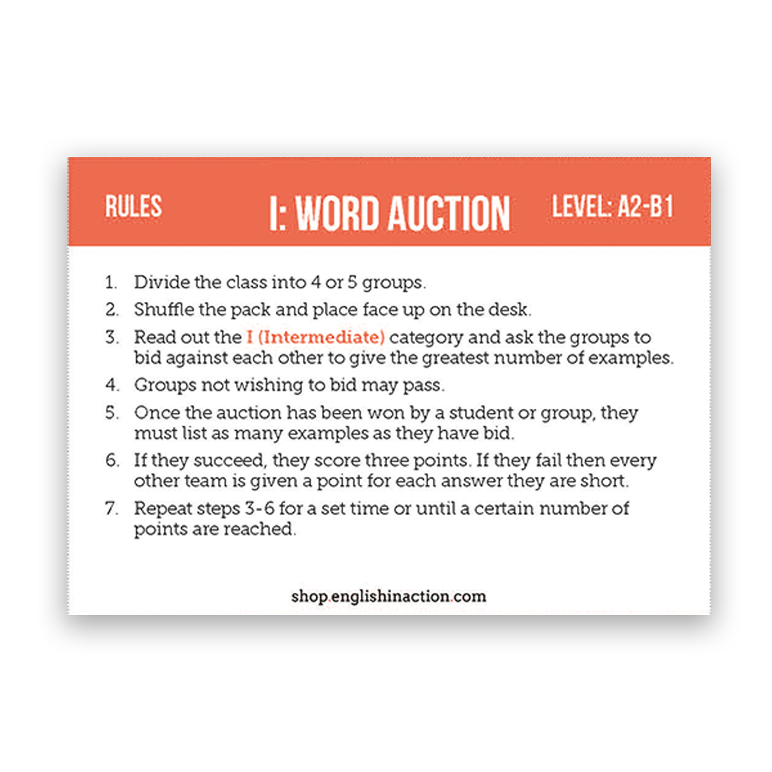 Word Blitz | TEFL Card Games - TEFL-Toolkit.com