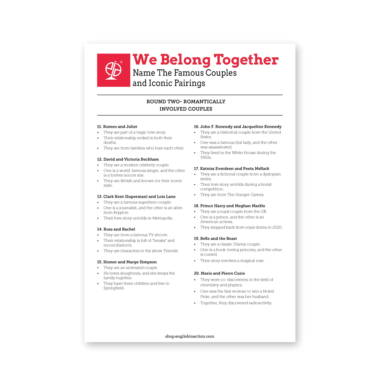 We Belong Together | EFL Resource - TEFL-Toolkit.com
