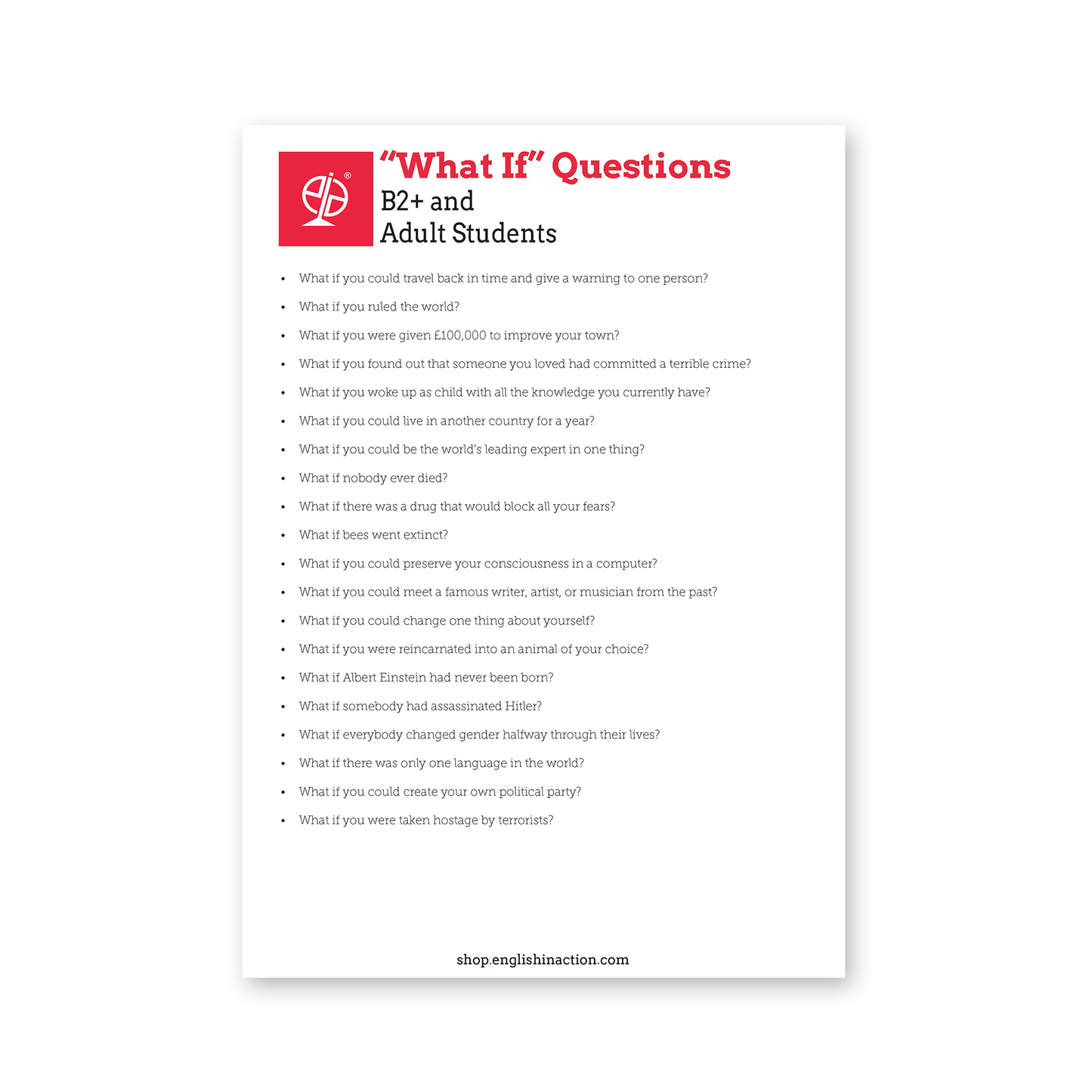What If Questions | EFL Worksheet for Practising Conditionals - TEFL-Toolkit.com