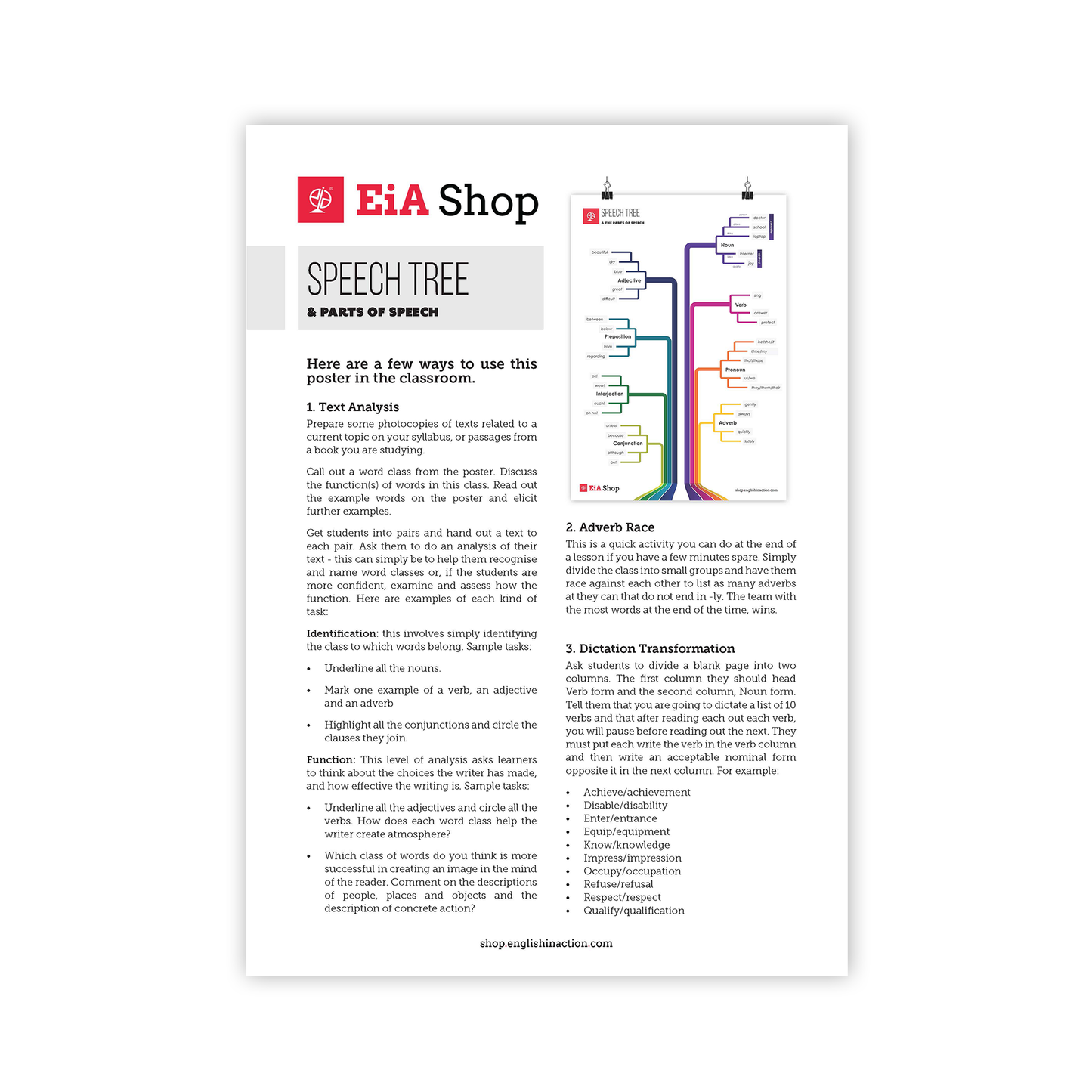 Speech Tree | EFL Classroom Poster