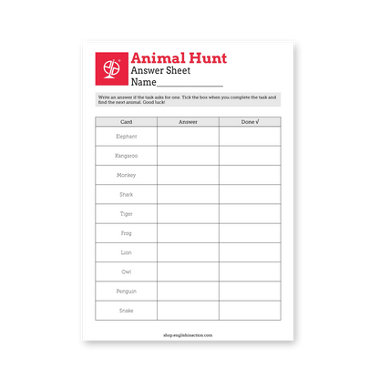 Animal Hunt | Speaking and Movement Game for Young EFL Learners - TEFL-Toolkit.com