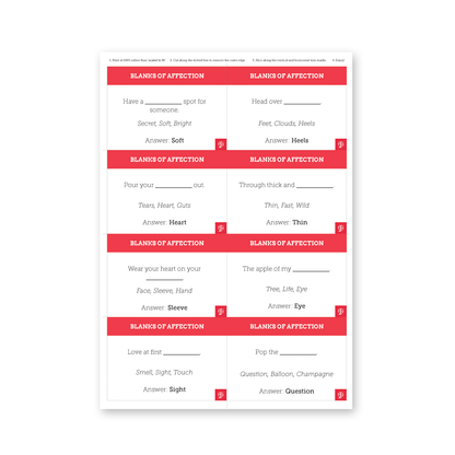 Blanks of Affection | EFL Resource