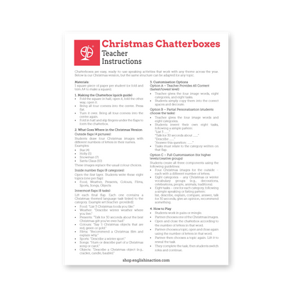 Christmas Chatterboxes | Christmas EFL Speaking and Vocabulary Game