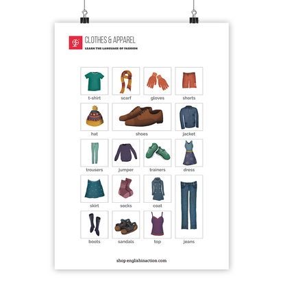 Clothes and Apparel Poster | EFL Resource for Vocabulary Practice - TEFL-Toolkit.com