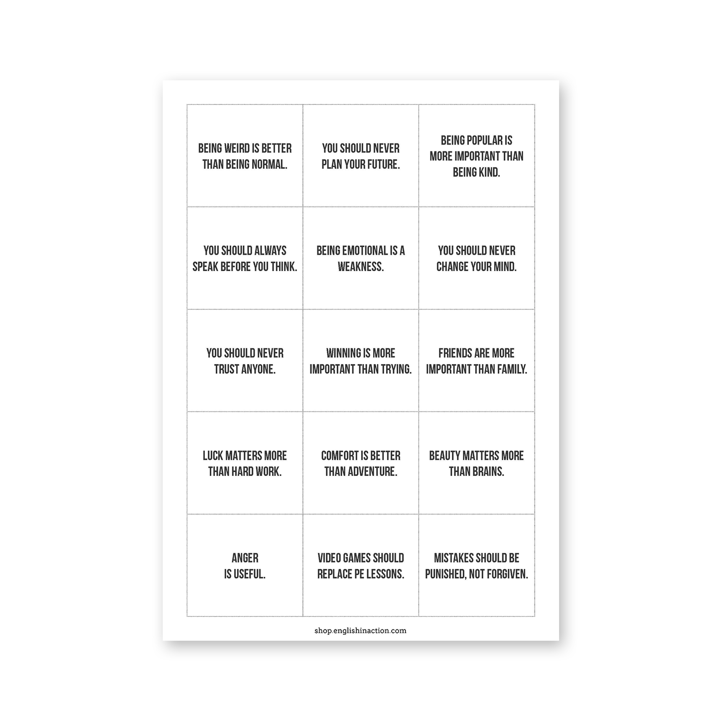 Convince Me | ESL Speaking Game for Persuasive Arguments & Debate Skills