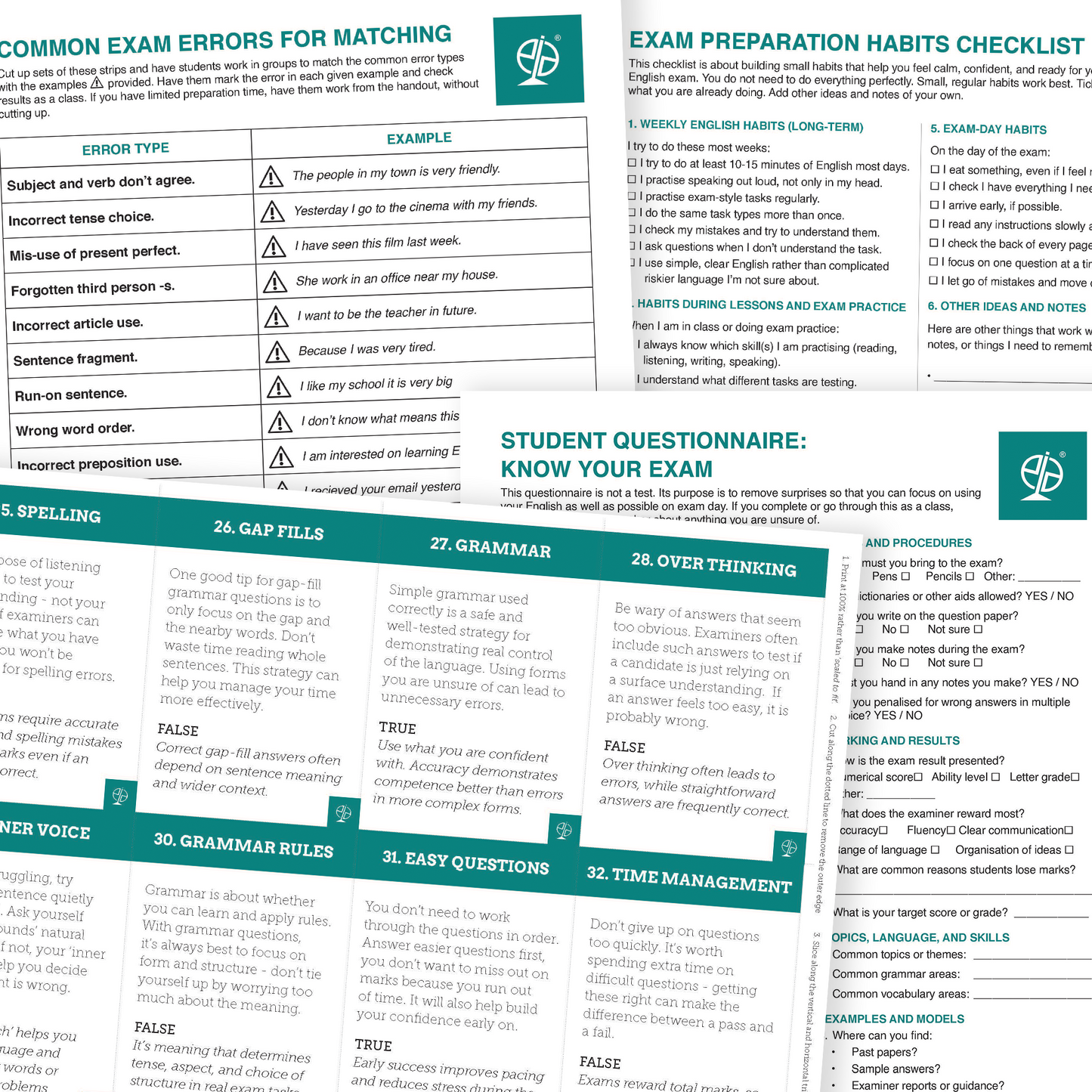 English Language Exams Reference Booklet | Cambridge, IELTS, PTE, TOEFL, TOEIC and More
