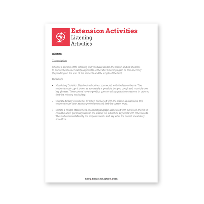 TEFL/ESOL Extension Activities | EFL Resource - TEFL-Toolkit.com