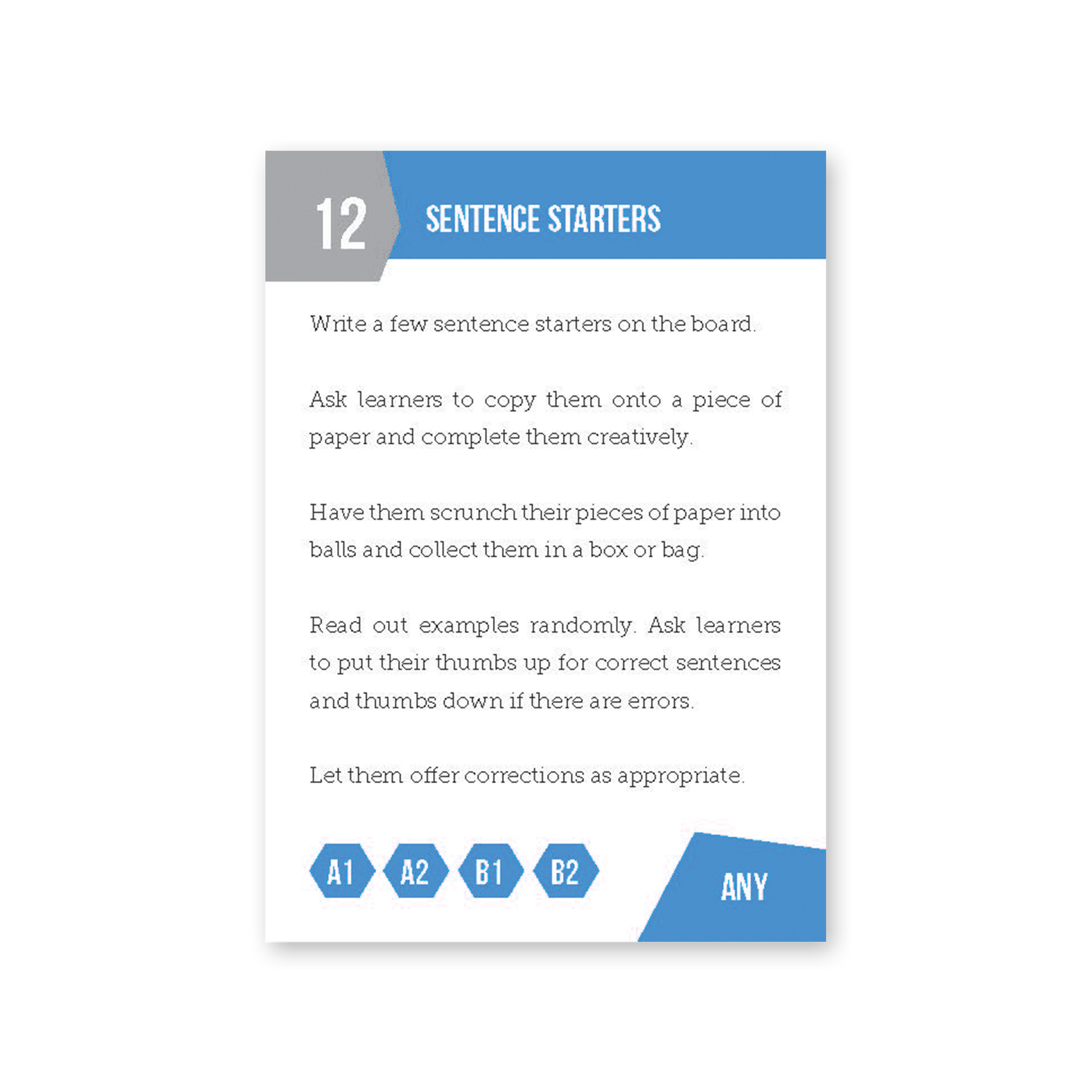 Fifty Bright Ideas | TEFL & ESL Activity Cards for Warmers, Fillers and Speaking Practice - TEFL-Toolkit.com