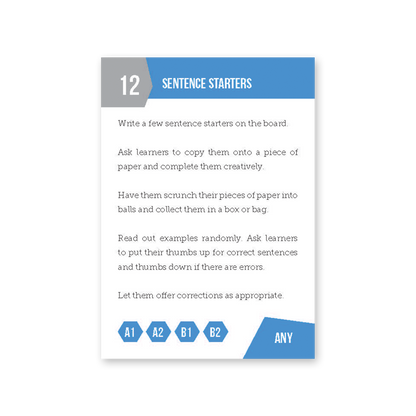 Fifty Bright Ideas | TEFL & ESL Activity Cards for Warmers, Fillers and Speaking Practice - TEFL-Toolkit.com