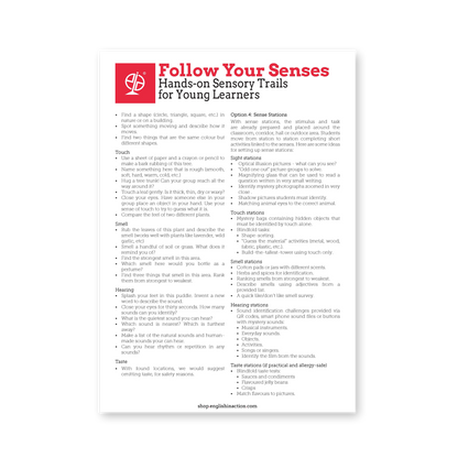 Follow Your Senses | Sensory Trail Activities for Young EFL Learners - TEFL-Toolkit.com
