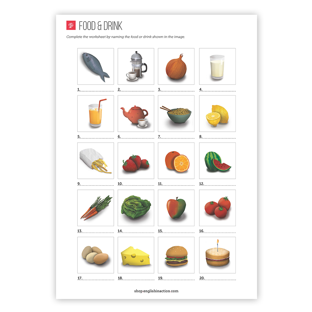 Food and Drink Vocabulary Bundle | ESL Poster, Flashcards and Worksheet - TEFL-Toolkit.com
