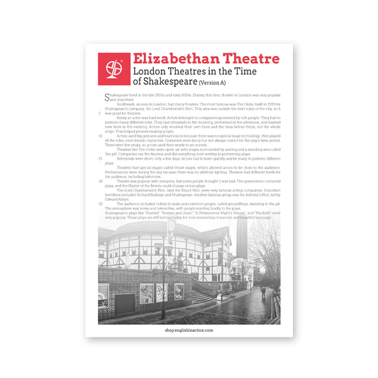 Elizabethan Theatre | EFL Reading Texts - TEFL-Toolkit.com