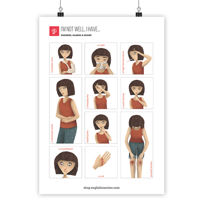 Illness and Injury | EFL Classroom Poster - TEFL-Toolkit.com