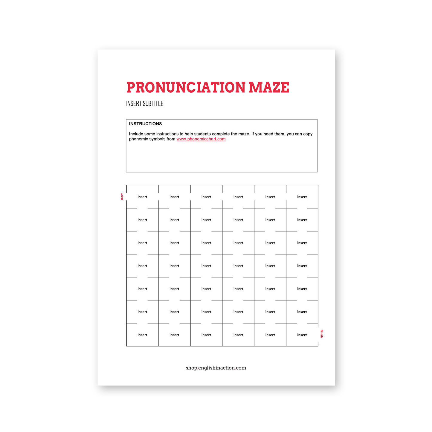 Pronunciation Maze Pack | EFL Worksheets