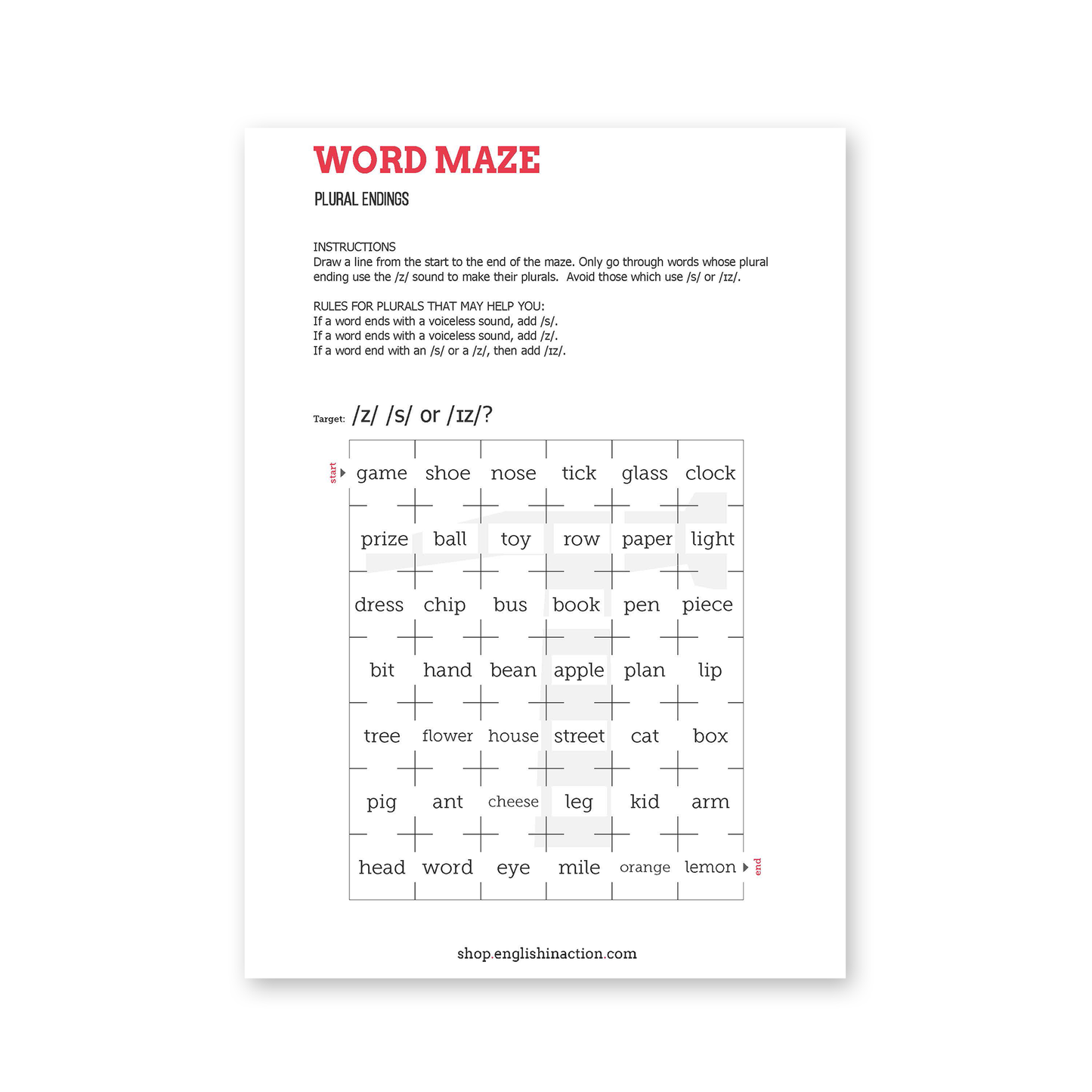 Pronunciation Maze Pack | EFL Worksheets