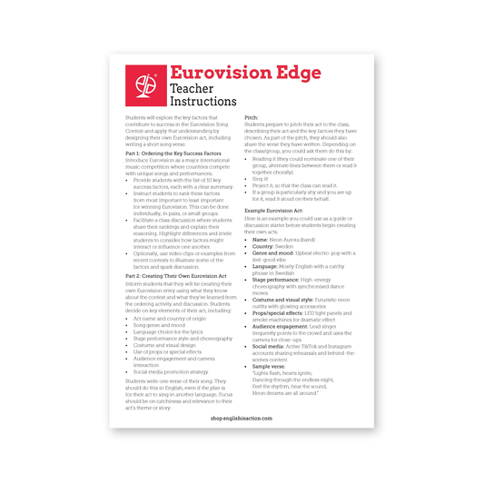 Eurovision Edge | Creative Music Task for English Learners