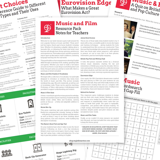Music and Film | EFL Resource Pack for Teaching English Through Music and Film - TEFL-Toolkit.com