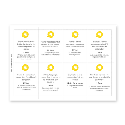 Only in Britain | Language and Culture EFL Board Game