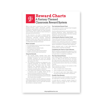 Reward Charts | Fantasy-Themed Classroom Reward System for Young Learners - TEFL-Toolkit.com
