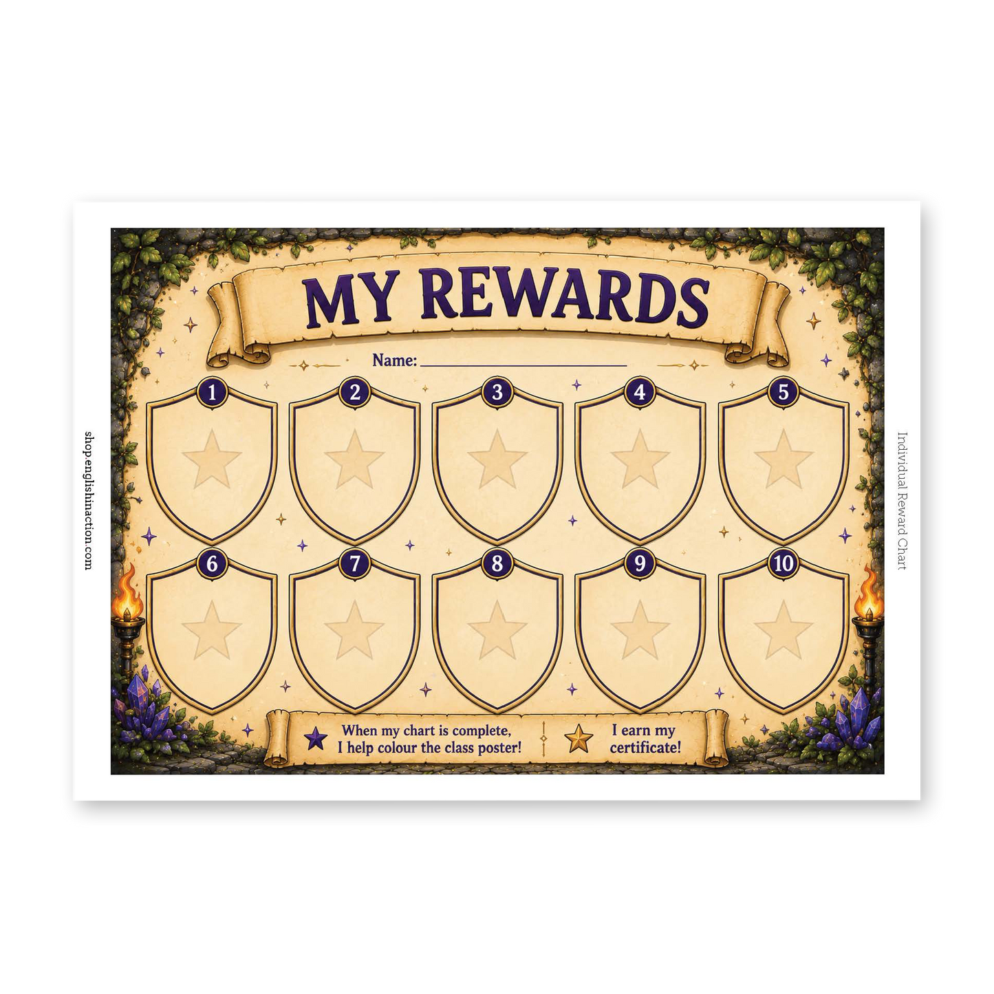 Reward Charts | Fantasy-Themed Classroom Reward System for Young Learners - TEFL-Toolkit.com