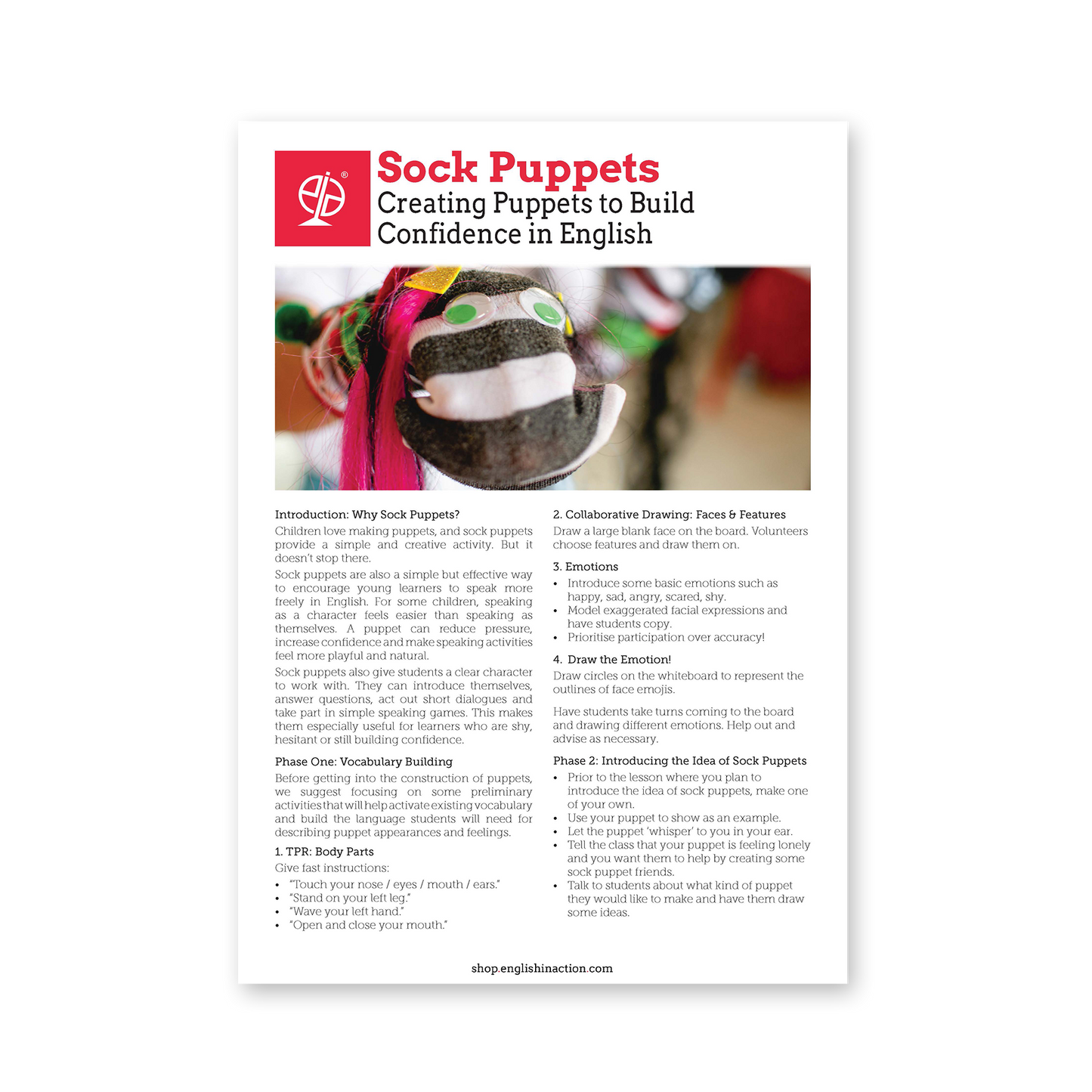 Sock Puppets | Puppet-Making and Speaking Activities for EFL - TEFL-Toolkit.com