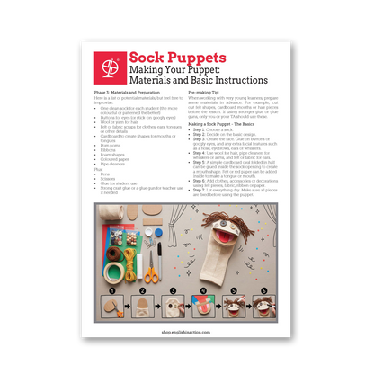 Sock Puppets | Puppet-Making and Speaking Activities for EFL - TEFL-Toolkit.com