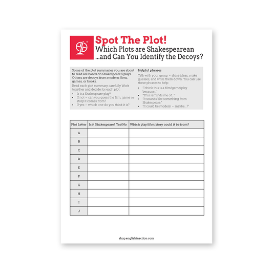 Spot the Plot! | EFL Activity on Shakespearean and Decoy Stories - TEFL-Toolkit.com