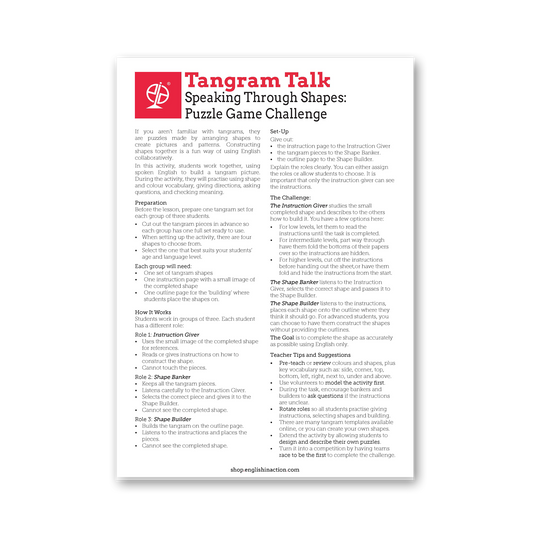 Tangram Talk | Communication and Problem-Solving Activities for EFL - TEFL-Toolkit.com