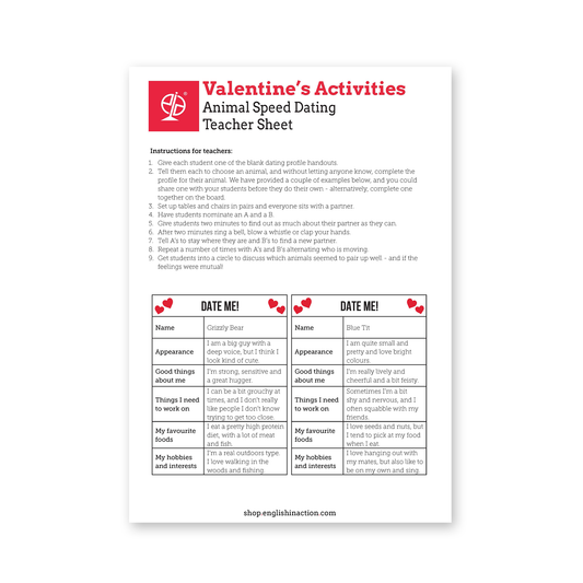 Valentine's Day Activities | EFL Worksheets