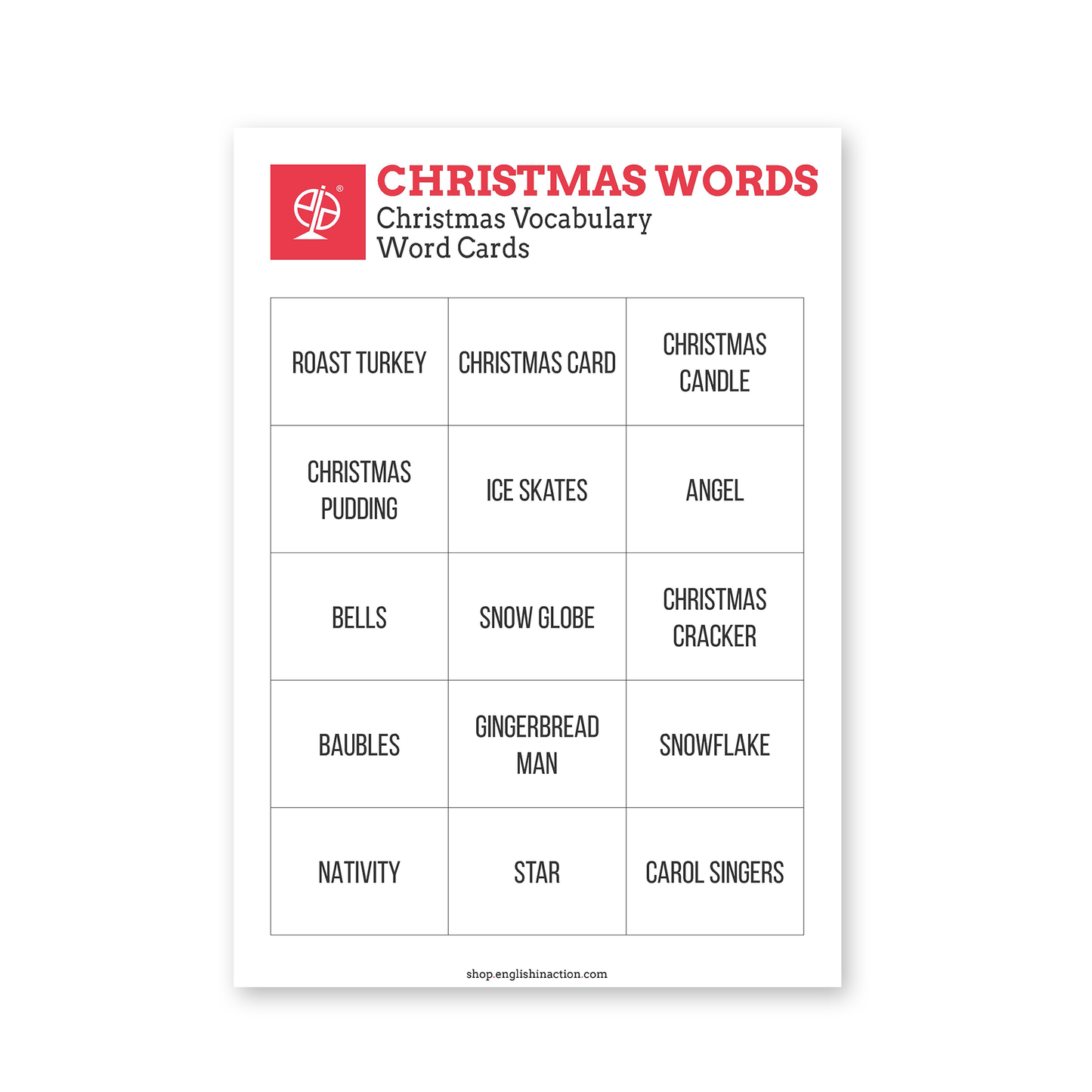 Christmas Words | EFL Resource